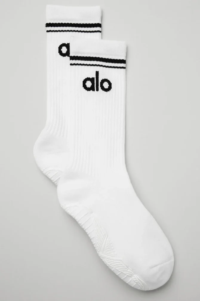 Alo Throwback Barre Sock White Unisex - Görsel 2
