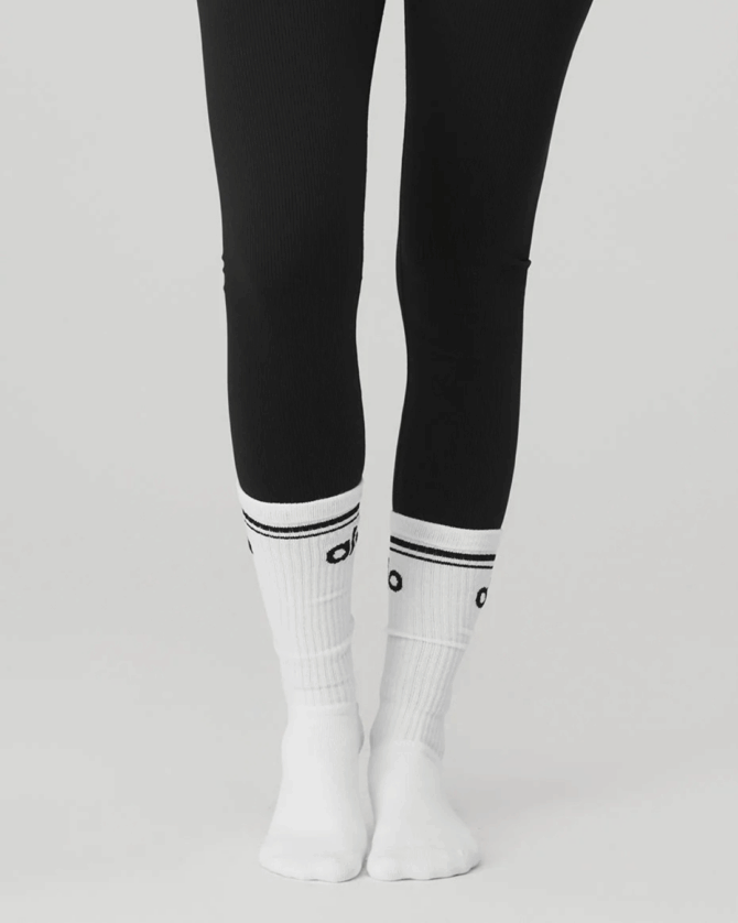 Alo Throwback Barre Sock White Unisex