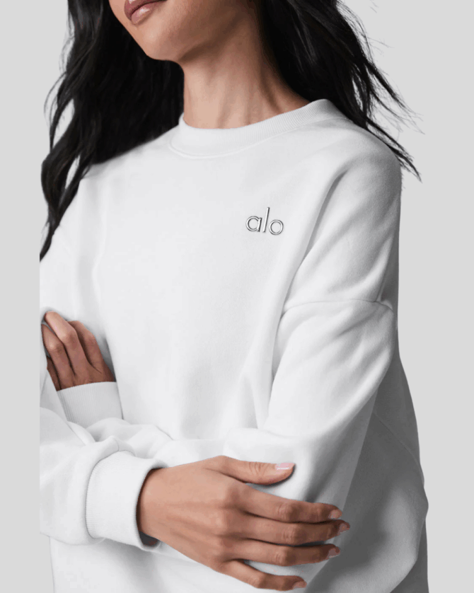 Alo Accolade Crew Neck Pullover White - Görsel 3