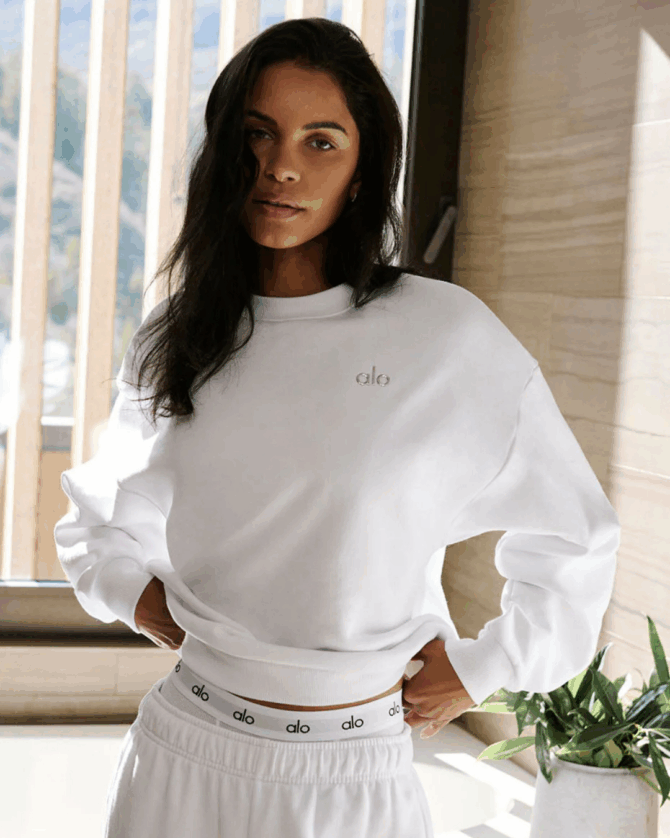 Alo Accolade Crew Neck Pullover White - Görsel 5