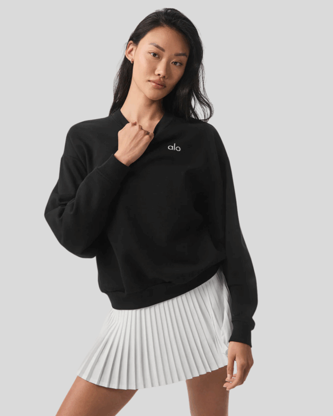 Alo Accolade Crew Neck Pullover Black
